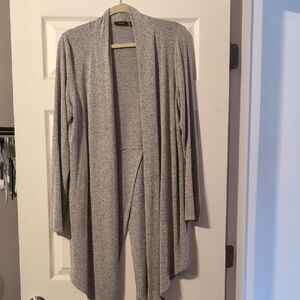 Apt. 9 Gray Long Open Front Cardigan Sweater